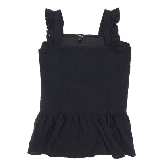 NEW Torrid Peplum Washable Crinkle Gauze Smocked Tank Top Plus Size 5X Black - Picture 1 of 7
